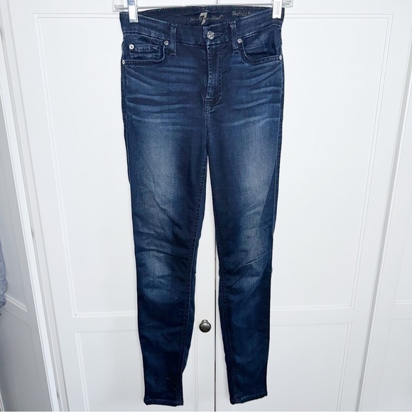 7 FAMK The Mid Rise Ankle Skinny Blue Jeans 25R - Picture 2 of 7